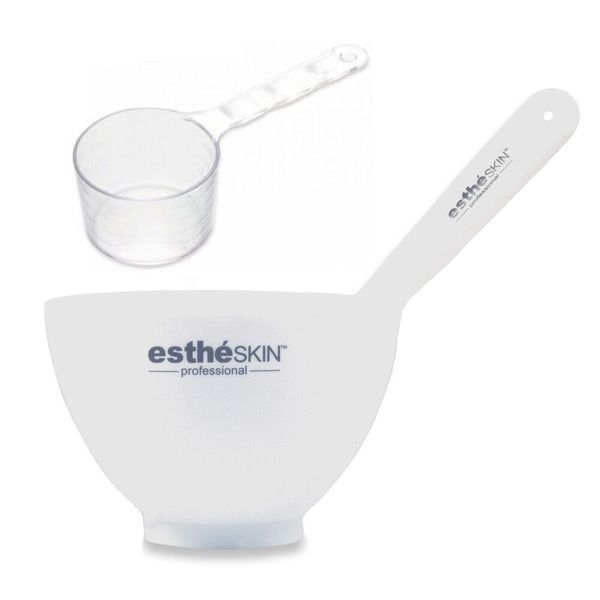 estheSKIN Mixing Bowl, Spatula, Measuring Spoon for Facial Rubber Mask, 3pcs Set