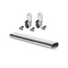 Oval Rail Tube Wardrobe Chrome 400mm + End Support & Screws