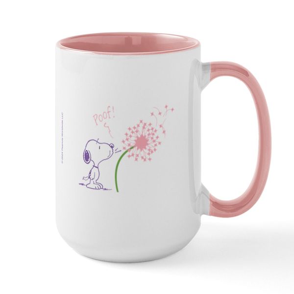 CafePress Snoopy Dandelion 15 oz (444 ml) Ceramic Coffee Mug