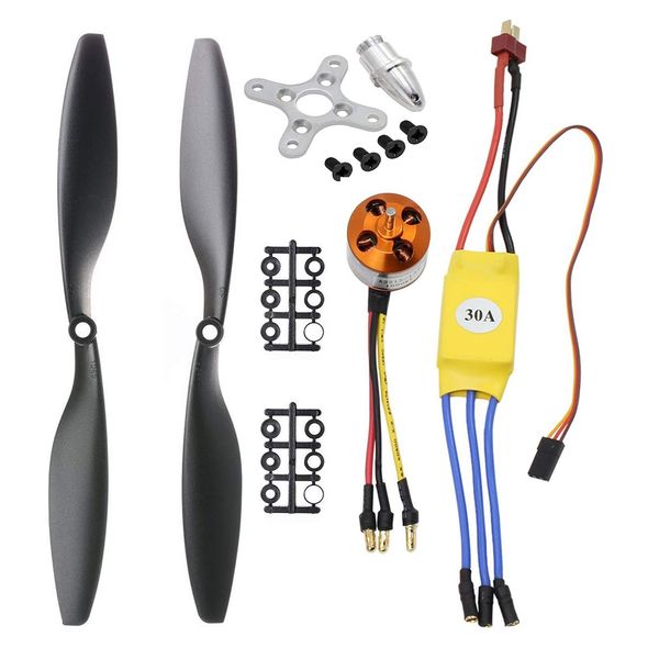 abcGoodefg 1000KV RC Brushless Motor A2212 13T with 30A Brushless ESC 1045 Propeller CW CCW Accessories Kit Mount for RC Plane F450 550 Quadcopter