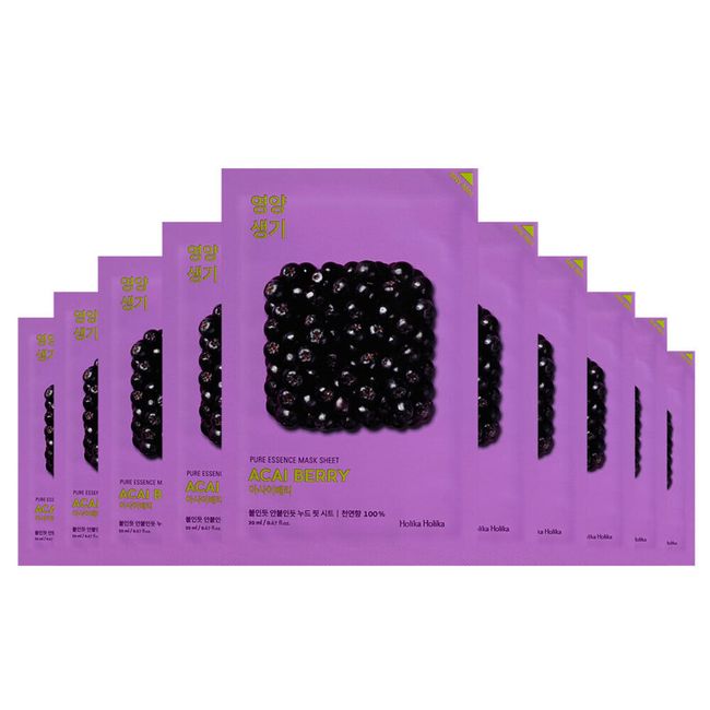 Holika Holika Pure Essence Acai Berry Mask Sheet 10pcs x 0.67fl.oz [US Seller]