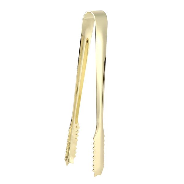 Ice Tongs,7 Inch Stainless Steel Mini Ice Tongs Sawtooth Serving Tong Food Cooking Tongs Appetizers Serving Clip Used for Cafes Bars Restaurants - Gold