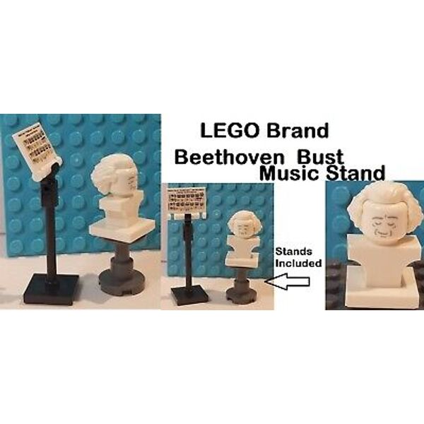 LEGO Minifigure Beethoven Bust Printed Sheet Music Stand MUPPETS Ralph Dog Piano