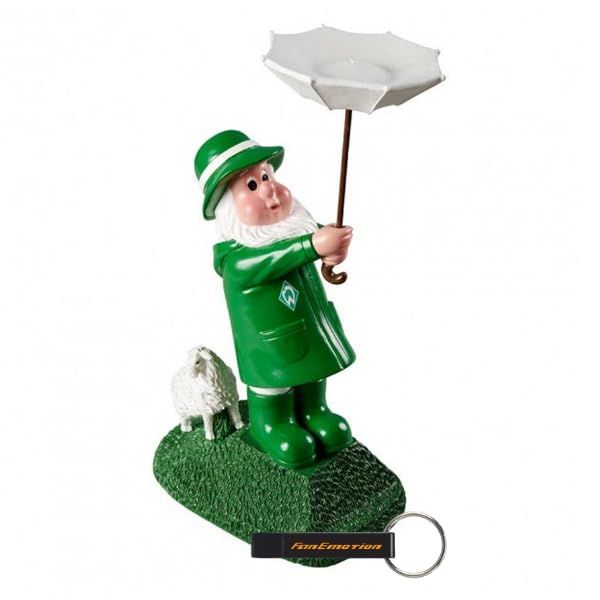 SV Werder Bremen - Gartenzwerg + FanEmotion Flaschenöffner- Set (Gartenzwerg Deich, Ca. 16 X 11 X 30,5 cm)