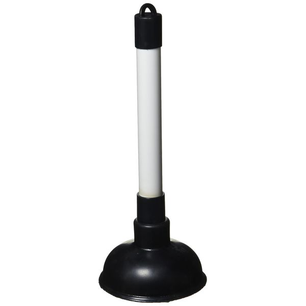 Merriway BH01938 100mm (4 inch) Sink Plunger with 225mm (9 inch) Plastic Handle Diameter, White/Black