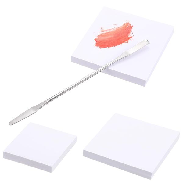 AOZUO 100Pcs Nail Art Palette Paper Nail Polish Mixing Plate Resin Nail Art Painting Mixed Color Palettes Portable Waterproof Nail Gel Color Makeup Drawing Display Board with Nail Palette Stirring Rod