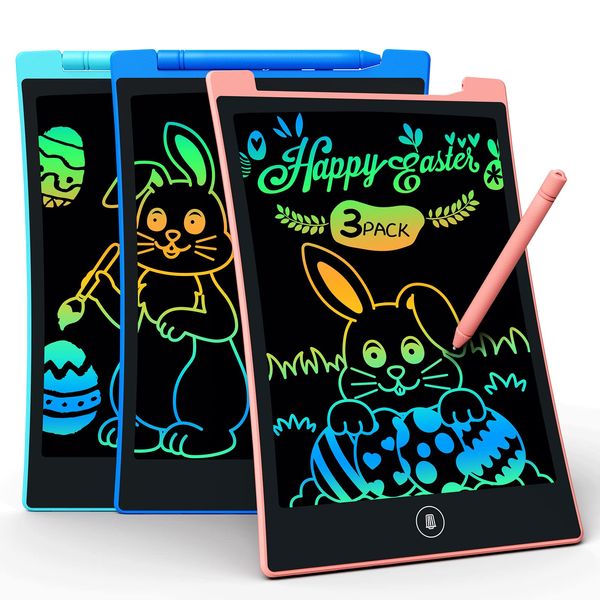 KOKODI Kids Toys 3 Pack LCD Writing Tablet, Colorful Toddler Drawing Pad Doodle Board Erasable, Educational Learning Toys Birthday Gifts for Boys Girls Age 3 4 5 6 7 8, Blue & Pink & Green