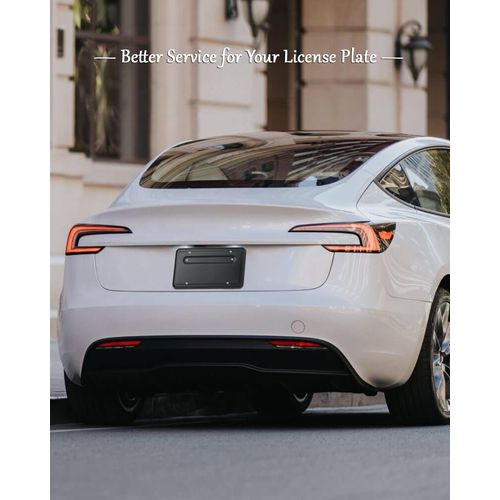 NJNYLLC Rear License Plate Holder for Tesla Model Y and Model 3, Back License Plate Bracket Frames with Screws and Backseat Air Vent Cover, Rear Plate Mounting Kit