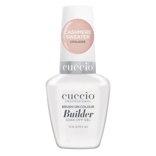 Cuccio Pro Brush-On Colour Builder Soak Off Gel - LED and UV Self-Leveling Lightweight Formula - Camouflages Re-Growth and Corrects Uneven Nail Beds - Base Coat - Cashmere Sweater - 0.43 oz