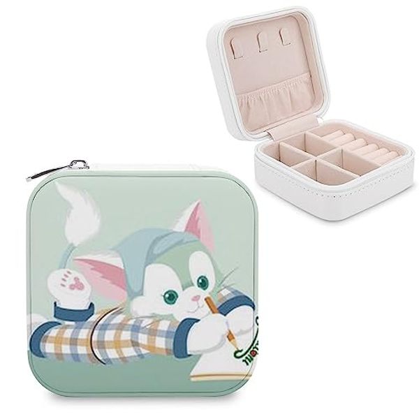 Gelatoni Storage Box, Jewelry Box, Mini, Accessory Case, PU Leather, Portable, Jewelry Box, Jewelry Box, Portable, For Girls, Rings, Necklaces, Earrings, Storage, Removable