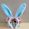 BinaryABC Easter Bunny Rabbit Costume Set,Ears Headband Bow Ties Tail Set,Halloween Costume Assesories(Blue)