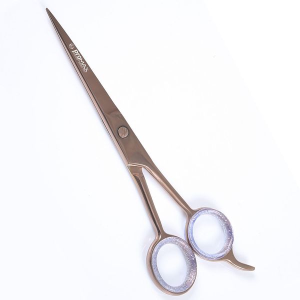 Promax Care Hair Cutting and Hairdressing Scissors 6.5 Inch, Premium Stainless Steel shears with Sharp Edge Blades, for Salons, Professional Barbers, Men & Women, Kids, Adults, & Pets. (ROSE GOLD)