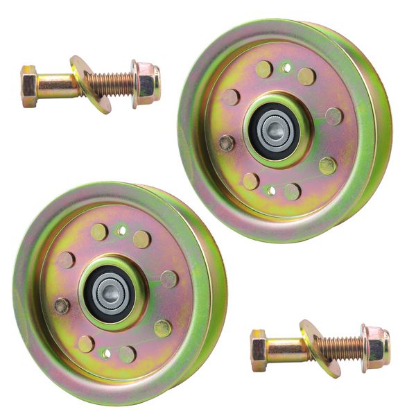 NICHEFLAG 2pack 753-08171 Idler Pulley kit is Compatible with Troy Bilt Pulley 753-08171 Cub Cadet, Cub Cadet 756-04129b Idler Pulley, 756-04129C, 956-04129, 956-04129B, Oregon 78-065