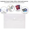 A5 Plastic Wallets Clear - 24 Pcs Popper Wallet Polypropylene Document Folder with Press Stud