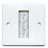 pro signal Brush Stripe Cable Entry Single Gang Wall Face Plate - White