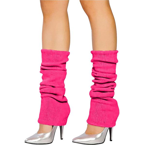 The Fancy Dress® Ladies Bright Neon 80s Party Club Dance Ankle Leg Warmers - Women's Retro Fancy Dress Accessory (Pink)