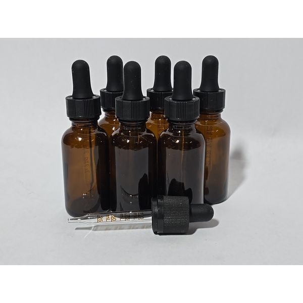 12 Pack 2 Oz Amber Glass Eye Dropper Bottles  for Essential Oils