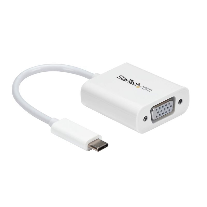 StarTech.com USB-C to VGA Adapter - White - 1080p - Video Converter For ...