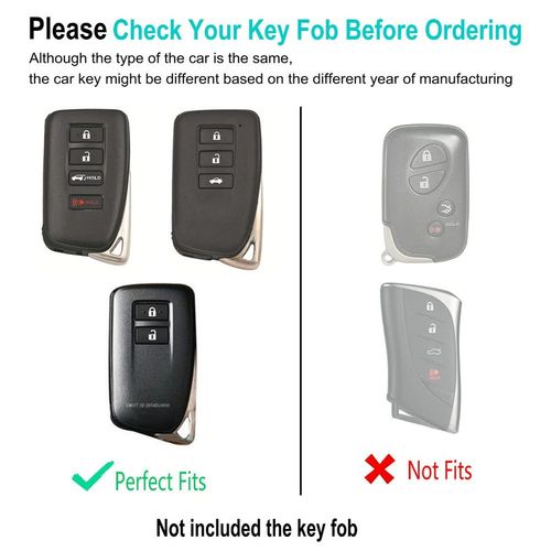 YONUFI for Lexus Key Fob Cover with Keychain Leather Car Smart Key Case Protector Holder Compatible 2014-2023 Lexus ES GS is RC NX RX GX LX LS RS LC UX (Gray)