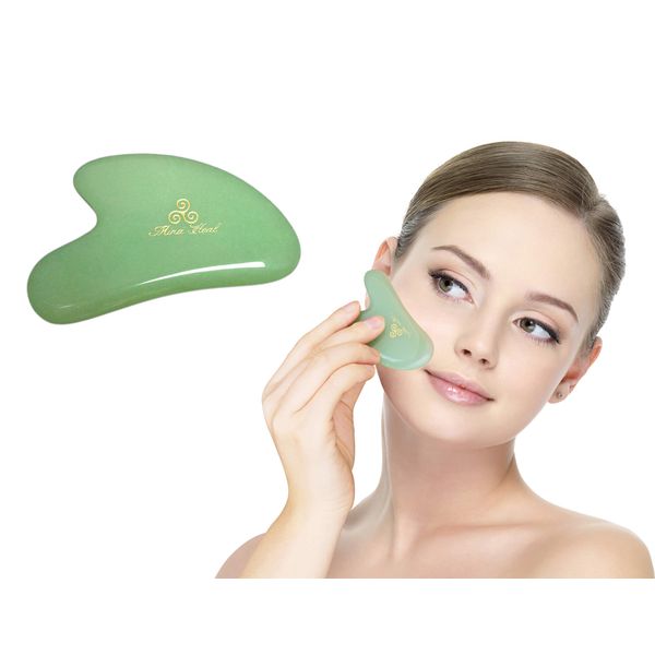 Face Beauty Plate Natural Stone Face Massager Jar Green Jade Mina Health Bag Y-Shape