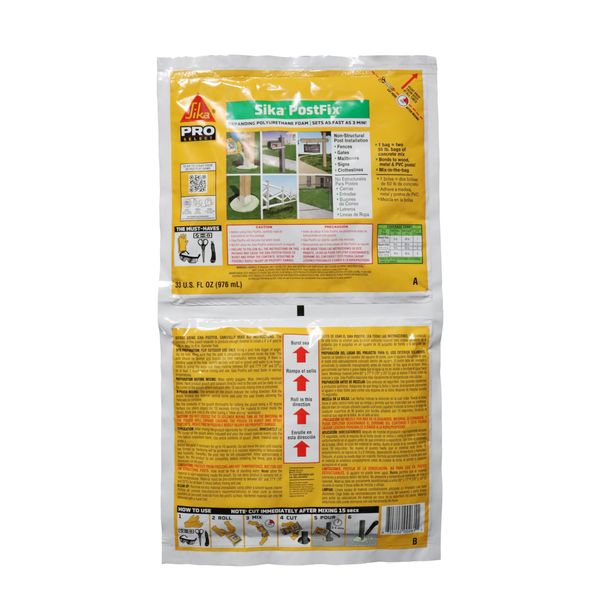 Sika Postfix Fence Post Mix, Mix-in-The-Bag Expanding Foam for Supporting Non-Structural Posts, Fence, Mailbox, and Sign Posts