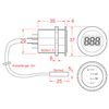Digital Built-in Thermometer -30-124°C - 12/24V -37mm / 29mm