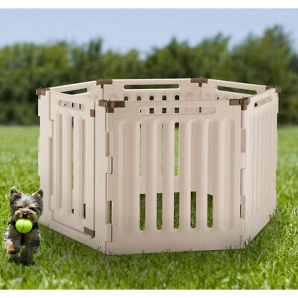 Richell 8 PANELS 6 + 2 Indoor Outdoor Dog Pet Playpen Exercise Pen Extra End Cap