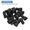 sourcing map 100pcs Peg Hook Locks, 6mm Pegboard Hook Stop Locks to Secure Cargo(Black)