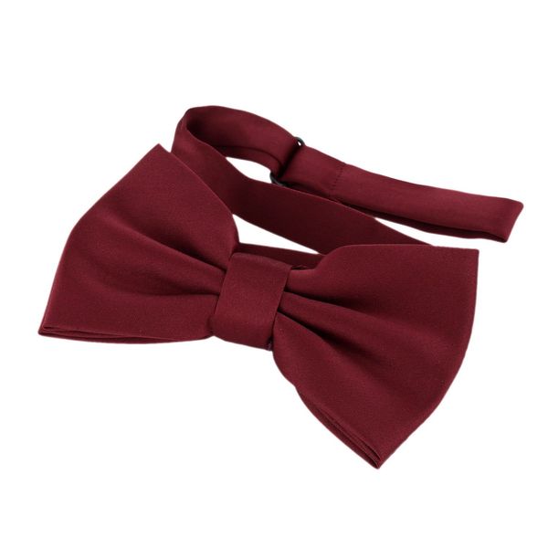 DonDon Bow Tie Bordeaux Red pre-tied Bow - adjustable(Size: One size)