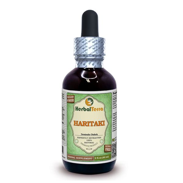 Haritaki, Giant Crepe-Myrtle (Terminalia Chebula) Dried Fruit Alcohol-FREE Liquid Extract (Brand Name: HerbalTerra, Proudly Made in USA) 2 oz