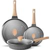 Nonstick Frying Pan Set, Stone Skillet Set, Omelette Pan Cookware Set, Induction