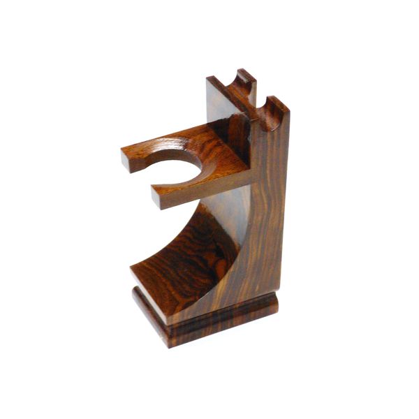 Quality Wood Shaving Razor and Shaving Brush Stand.Walnut Finish