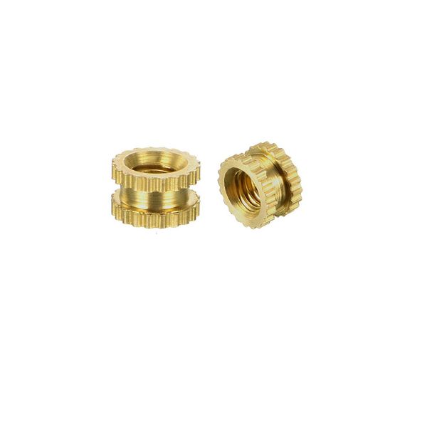 sourcing map Knurled Insert Nuts - 100Pcs M3 x 3mm Length x 5mm OD Female Thread Brass Threaded Insert Embedment Nut for 3D Printer