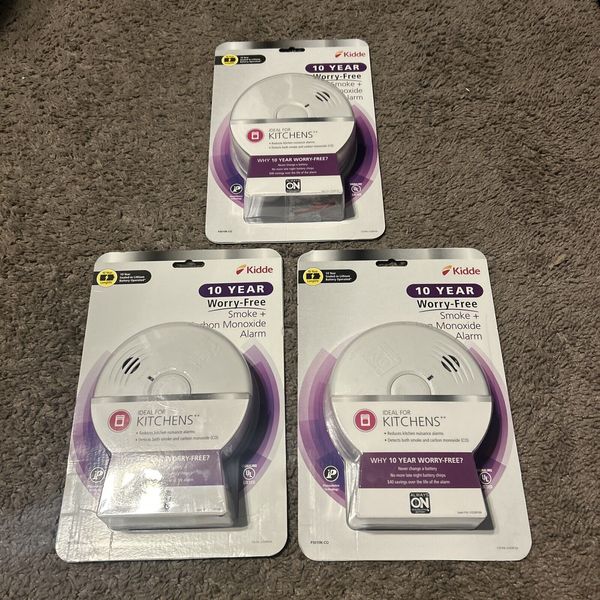 3 Sealed Kidde 10 Year Worry-Free Smoke Carbon Monoxide Detector AS-IS! READ!