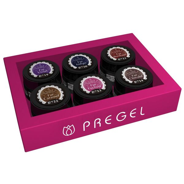 Prigel Gel Nail Prygel Gel Nail Primdol Fur Series, 6 Color Set, DOLL-6P-2015A, Color Gel, UV/LED Compatible