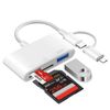 [Apple MFi Certified] SD Card Reader for iPhone, Lighitning USB C Card Reader, 3 in 2 SD Card Reader with SD/Micro SD/USB3.0, Camera Memory Card Reader for iPhone16 15/iPad/Android Samsung/Camera