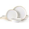 Ceramic Dinnerware Sets,Handmade Reactive Glaze Plates and Bowls Set,Highly Chip