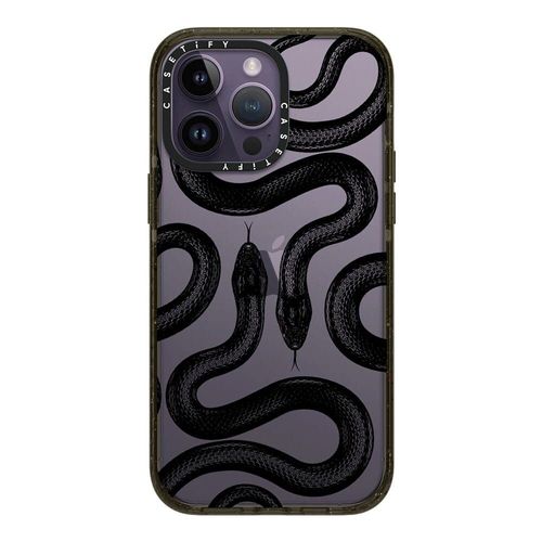 CASETiFY Impact iPhone 14 Pro Max Case [4X Military Grade Drop Tested / 8.2ft Drop Protection] - Black Kingsnake - Glossy Black