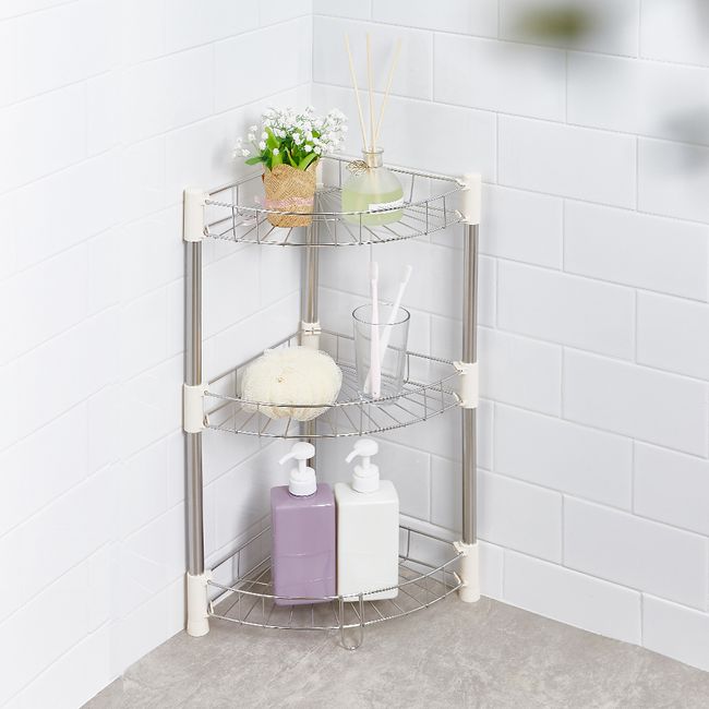 Halmade bathroom triangular corner shelf 3 tiers