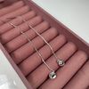 Sterling Silver Heart Pull Through Box Chain Earrings