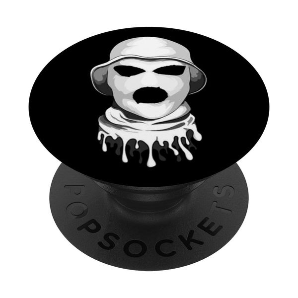 Weiße Ski Maske, Skihaube t shirt Motiv, Vermummung Maske PopSockets mit austauschbarem PopGrip