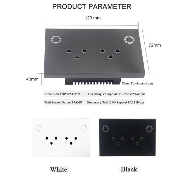 WiFi Us Wall Socket Plug AC 110-240V 15AMP Smart WiFi Outlet - China WiFi  Wall Socket, WiFi USB Wall Socket