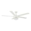 Merwry 52 in. Intergrated LED Matte White Ceiling Fan With Light And Remote