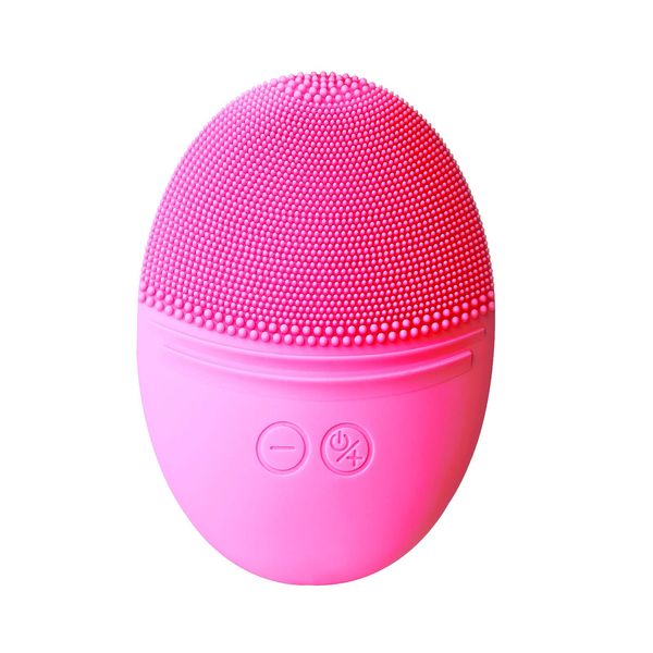 Envie Rechargeable Facial Cleansing Brush & Massager, Pulsing Silicone Face Exfoliator, Blackhead Remover & Makeup Remover (Pink)