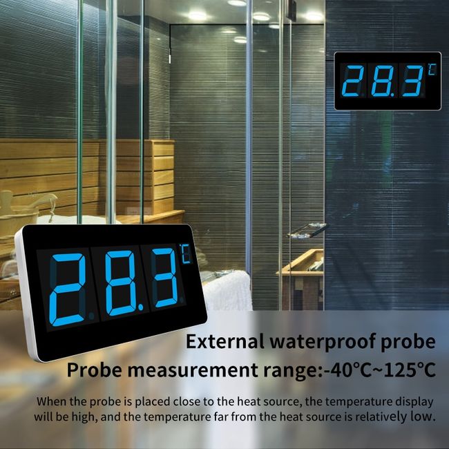 Digital Wall Thermometer Outdoor with Temperature Sensor C/F Switch for  Sauna and Swimming Pool - China Digital Thermometer Hygrometer, Digital  Probe Thermometer