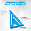 OX Tools Pro Aluminium Rafters Square Metric - 180mm, Blue