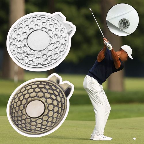 Be In Your Mind 3Pcs Magnetic Golf Ball Marker Holder Clip Golf Hat Clip Zinc Alloy Golf Cap Holder Golf Training Aids Accessories Silver Bronze Black