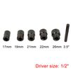 7pc Steel Deep Twist Socket Set 1/2" Drive Lug Nut Remover Extractor Tool Metric