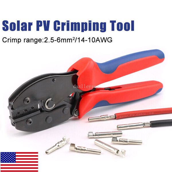 Solar Panel PV Wire Cable Connectors Ratchet Crimper Pliers Crimping Tools