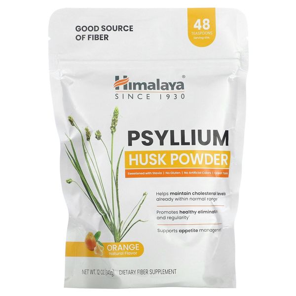 Psyllium Husk Powder, Orange, 12 oz (340 g)